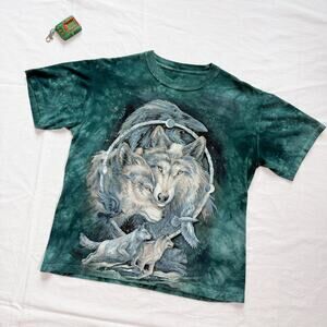 The Mountain Wolf Pack Tie Dye Cropped T-Shirt - S